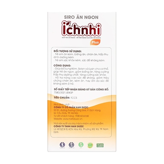 Ích Nhi Plus Nam Dược 20 ống x 10ml - Siro ăn ngon