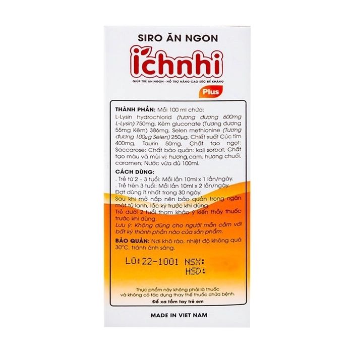 Ích Nhi Plus Nam Dược 100ml - Siro ăn ngon