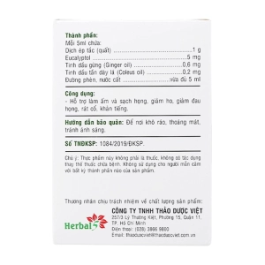 Siro Ho Ong Vàng Herbal 5 30 gói x 5ml