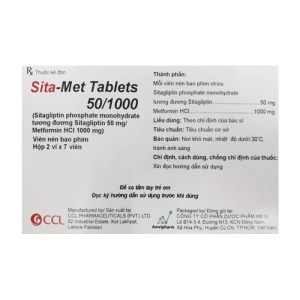 Sita-Met Tablets 50/1000 Amvipharm 2 vỉ x 7 viên