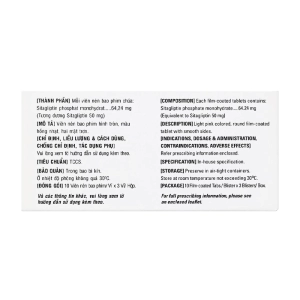 Sitavia 50 Korea United Pharm 3 vỉ x 10 viên (Sitagliptin)