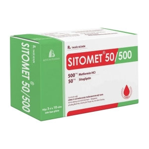 Sitomet 50/500 Boston Pharma 3 vỉ x 10 viên (Metformin + Sitagliptin)