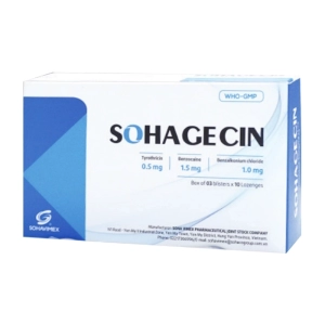 Sohagecin Soha Vimex 3 vỉ x 10 viên (Tyrothricin + Benzocaine + Benzalkonium)