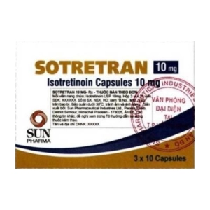 Sotretran 10mg Sun Pharma 3 vỉ x 10 viên (Isotretinoin)