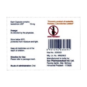 Sotretran 10mg Sun Pharma 3 vỉ x 10 viên (Isotretinoin)