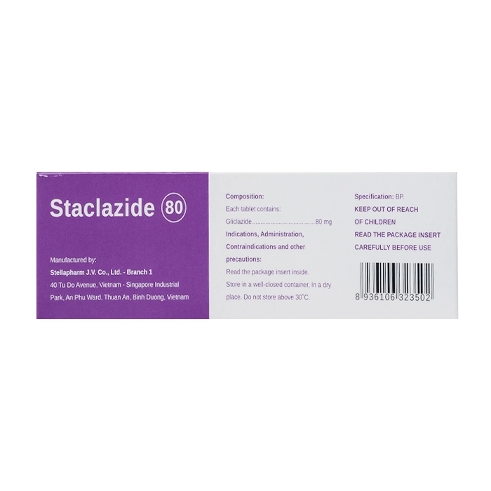 Staclazide 80 Stellapharm 6 vỉ x 10 viên Staclazide 80 Stellapharm 6 vỉ x 10 viên