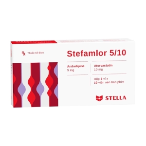 Stefamlor 5/10 Stellapharm 3 vỉ x 10 viên (Amlodipine + Atorvastatin) Stefamlor 5/10 Stellapharm 3 vỉ x 10 viên (Amlodipine + Atorvastatin)