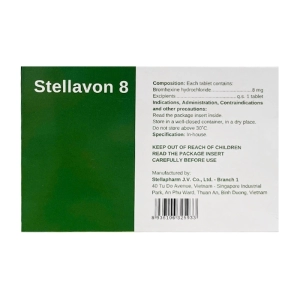 Stellavon 8 Stellapharm 10 vỉ x 10 viên (Bromhexine hydrochloride)