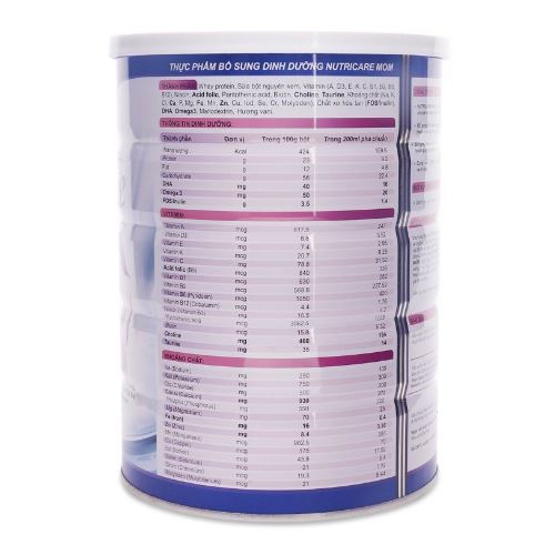 Sữa bột Nutricare Mom dinh dưỡng cho phụ nữ có thai và cho con bú, 900g