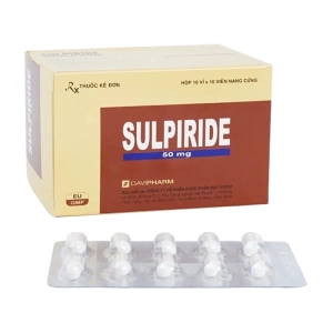 Sulpiride 50mg Davipharm 10 vỉ x 10 viên (Sulpiride)