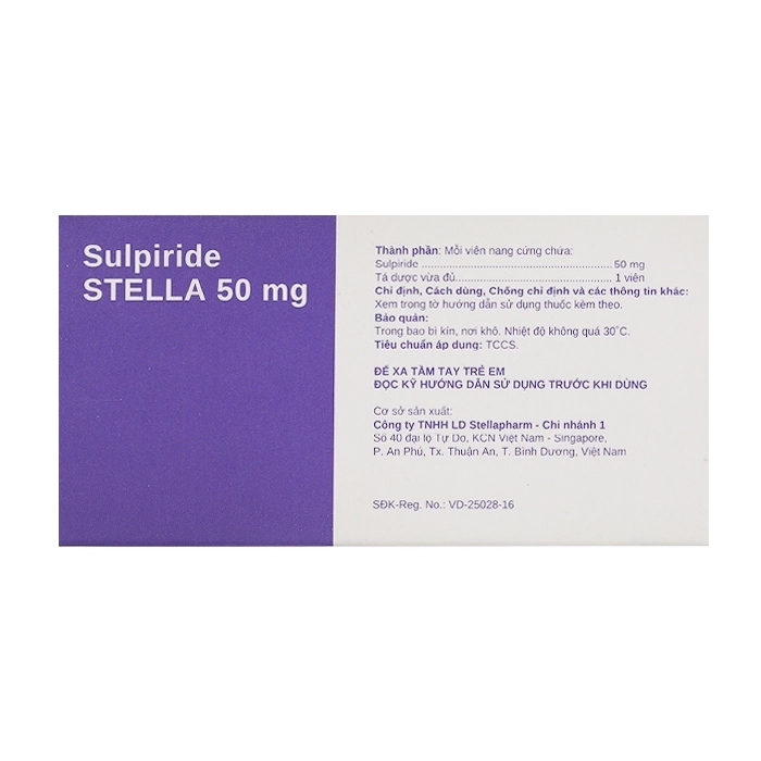 Sulpiride Stella 50mg 5 vỉ x 10 viên