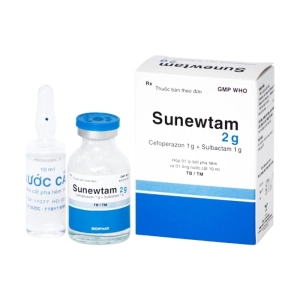Sunewtam 2g Bidiphar 1 lọ + 1 ống (Cefoperazon + Sulbactam)