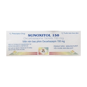 Sunoxitol 150 Sun Pharma 5 vỉ x 10 viên (Oxcarbazepine)