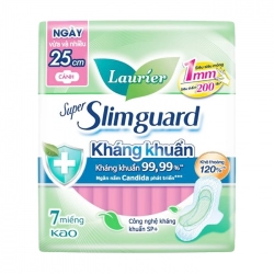 Super Slimguard Kháng Khuẩn Laurier 25cm 7 miếng (có cánh)