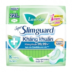 Super Slimguard Kháng Khuẩn Laurier 8 miếng (có cánh)