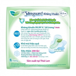 Super Slimguard Kháng Khuẩn Laurier 8 miếng (có cánh)