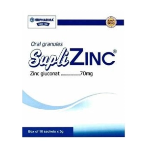Suplizinc 70mg HDPharma 10 gói x 3g (Kẽm gluconat)