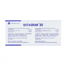 Sutagran 25 Agimexpham 2 vỉ x 6 viên Sutagran 25 Agimexpham 2 vỉ x 6 viên