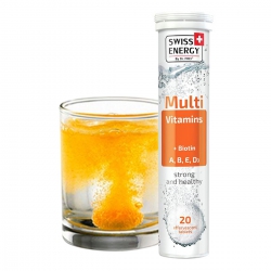 Thực Phẩm Bảo Vệ Sức Khoẻ Viên sủi Swiss Energy Multivitamins + Biotin (20 Viên/Lọ)