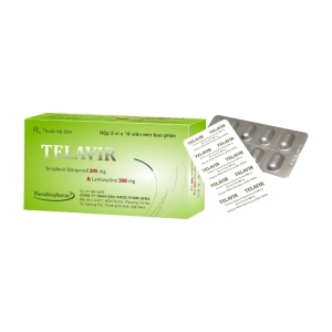 Telavir Herabiopharm 3 vỉ x 10 viên (Tenofovir disoproxil fumarate + Lamivudine)