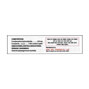Telgate 120 NIC Pharma 3 vỉ x 10 viên (Fexofenadin hydroclorid)