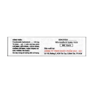 Telgate 120 NIC Pharma 3 vỉ x 10 viên (Fexofenadin hydroclorid)