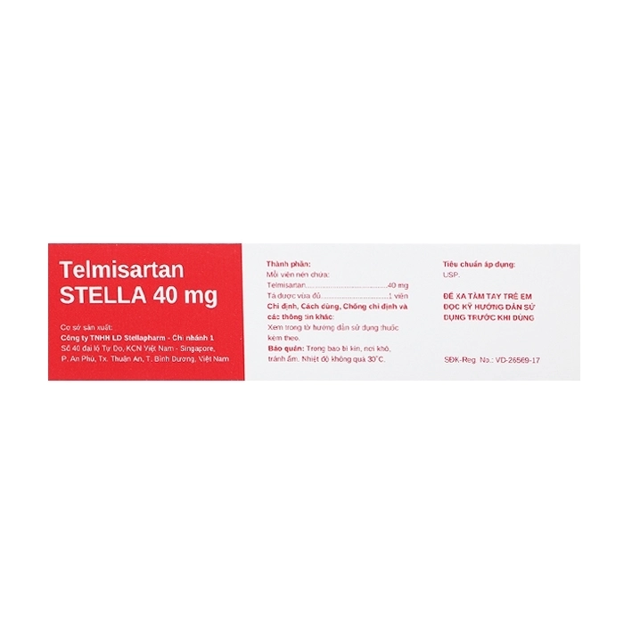 Telmisartan Stella 40mg 3 vỉ x 10 viên Telmisartan Stella 40mg 3 vỉ x 10 viên