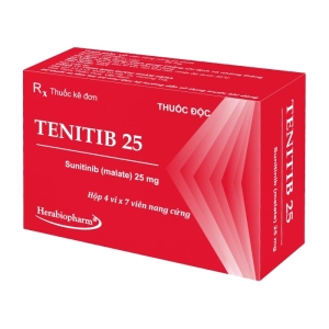 Tenitib 25 Herabiopharm 4 vỉ x 7 viên (Sunitinib malate)