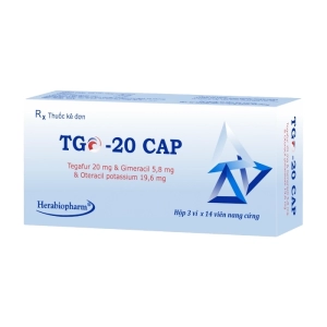 Tgo-20 CAP Herabiopharm 3 vỉ x 14 viên (Tegafur + Gimeracil + Oteracil)