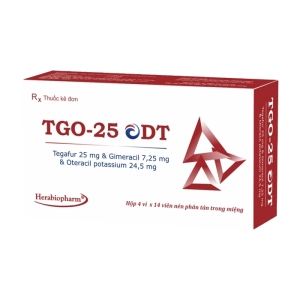 Tgo-25 ODT Herabiopharm 4 vỉ x 14 viên (Tegafur + Gimeracil + Oteracil)