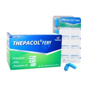 Thepacol Feny Thephaco 10 vỉ x 10 viên (Paracetamol + Cafein + Phenylephrin)