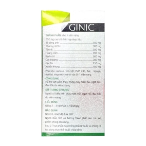 Thông Xoang Ginic 50 viên - Hỗ trợ chảy nước mũi, ngạt mũi