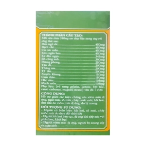 Thông Xoang TM Trang Minh 50 viên - Hỗ trợ viêm mũi dị ứng Thông Xoang TM Trang Minh 50 viên - Hỗ trợ viêm mũi dị ứng