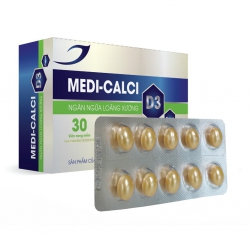 Thực phẩm bảo vệ sức khỏe Medisun Medi Calci D3, Hộp 30 viên