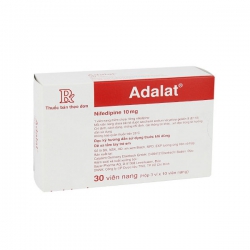 Thuốc tim mạch Adalat 10mg Nifedipin 10mg, Hộp 30 viên