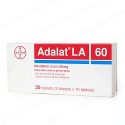 Adalat 60mg LA, Hộp 3 vỉ x 10 viên