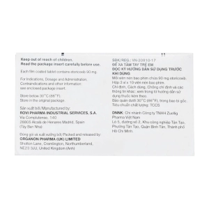 Arcoxia 90mg Organon 3 vỉ x 10 viên