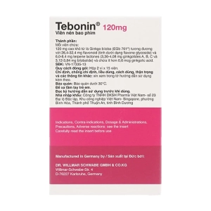 Tebonin 120mg Dr. Willmar Schwabe 2 vỉ x 15 viên (Ginkgo biloba)