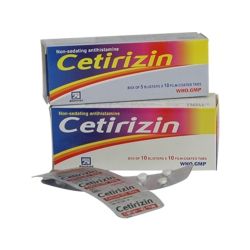 Thuốc Cetirizin 10mg Nadyphar, Hộp 100 viên