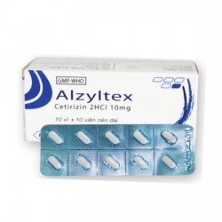 Thuốc chống dị ứng Alzyltex 10mg | Hộp 10 vỉ x 10 viên Thuốc chống dị ứng Alzyltex 10mg | Hộp 10 vỉ x 10 viên