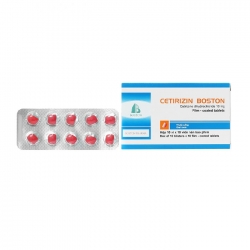 Thuốc chống dị ứng Cetirizin Boston 10mg, Hộp 100 viên