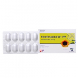 Thuốc chống dị ứng Fexofenadine 60 - HV 60mg | Hộp 10 vỉ x 10 viên Thuốc chống dị ứng Fexofenadine 60 - HV 60mg | Hộp 10 vỉ x 10 viên