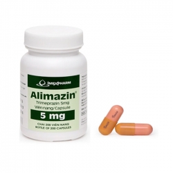 Thuốc chống dị ứng Imexpharm Alimazin 5mg, Chai 200 viên Thuốc chống dị ứng Imexpharm Alimazin 5mg, Chai 200 viên
