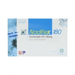 Thuốc chống dị ứng Nadifex 180mg | Hộp 1 vỉ x 10 viên