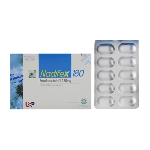 Nadifex 180 US Pharma - USP 1 vỉ x 10 viên (Fexofenadin)