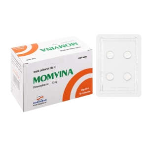 Momvina 50mg Hadiphar 25 vỉ x 4 viên (Dimenhydrinate)