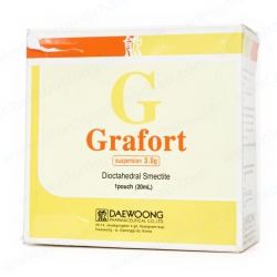 Thuốc dạ dày tá tràng Grafort 3g - Dioctahedral smectite 3g, Hộp 20 gói 20ml Thuốc dạ dày tá tràng Grafort 3g - Dioctahedral smectite 3g, Hộp 20 gói 20ml