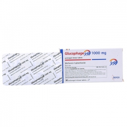 Thuốc tiểu đường type II Glucophage XR 1000mg, Hộp 30 viên Thuốc tiểu đường type II Glucophage XR 1000mg, Hộp 30 viên