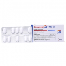 Thuốc tiểu đường type II Glucophage XR 1000mg, Hộp 30 viên Thuốc tiểu đường type II Glucophage XR 1000mg, Hộp 30 viên