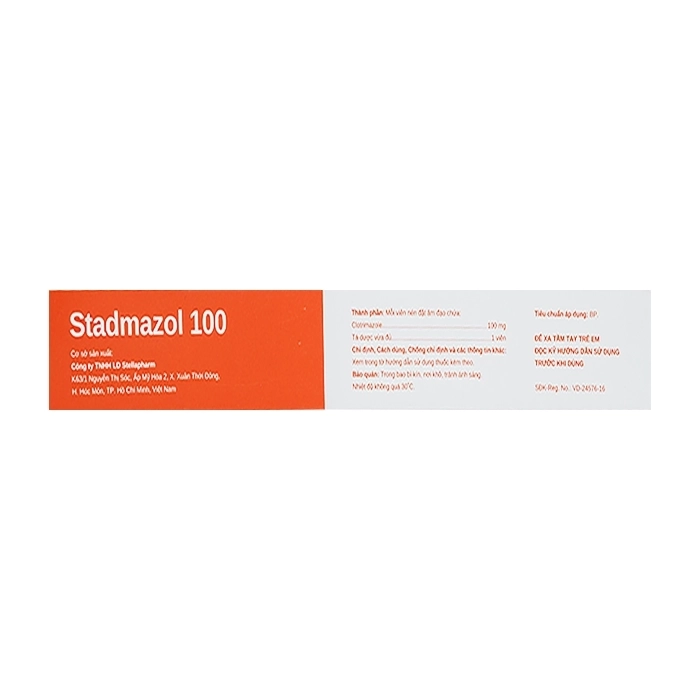 Stadmazol 100 Stellapharm 1 vỉ x 6 viên Stadmazol 100 Stellapharm 1 vỉ x 6 viên